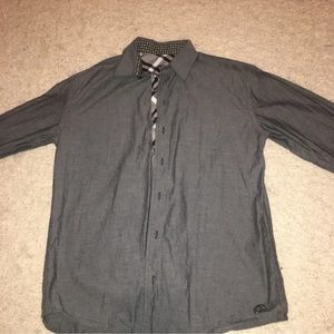 Giorgio Bellini Men's Gray Long Sleeve Button Down Shirt size small